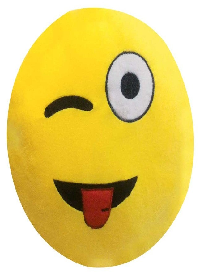 Natali Traders Gift for Kids - Emoji Cushion - Winking Face Emoticon Cushion - Emoji Pillow - Image 1